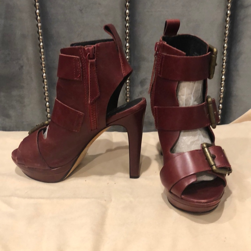 Maroon Platform Buckle Diesel Sandal